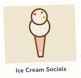 Ice cream socials illustration — ice cream cone